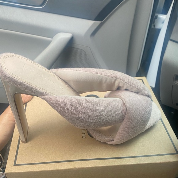 ASOS DESIGN Herring padded heeled sandals in beige - Picture 1 of 1